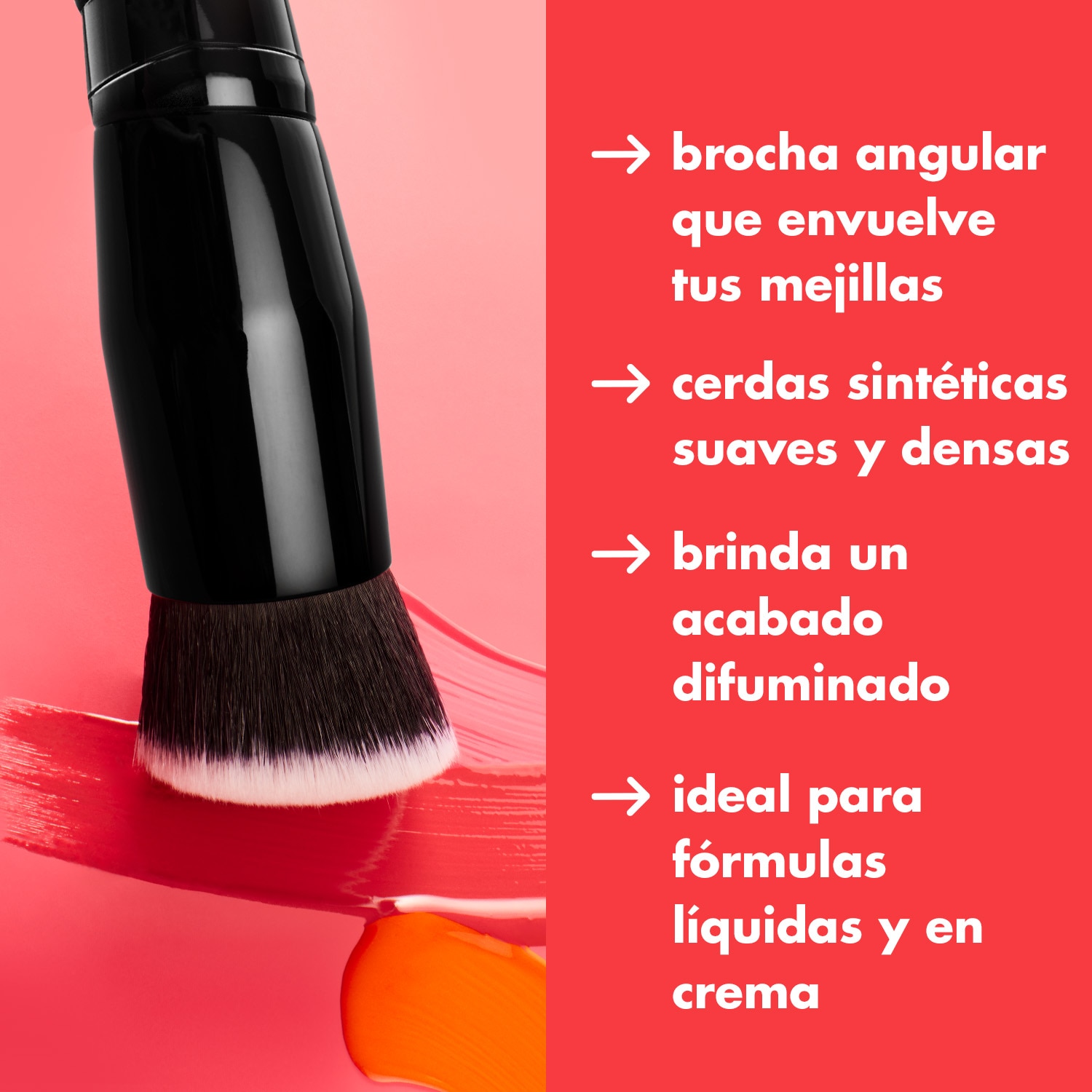 E.L.F. LIQUID BLUSH BRUSH (BROCHA SUAVE Y ANGULAR PARA RUBOR)